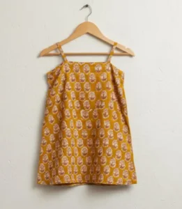 mustard yellow kids kurthi from best kurthi shops online in Kerala